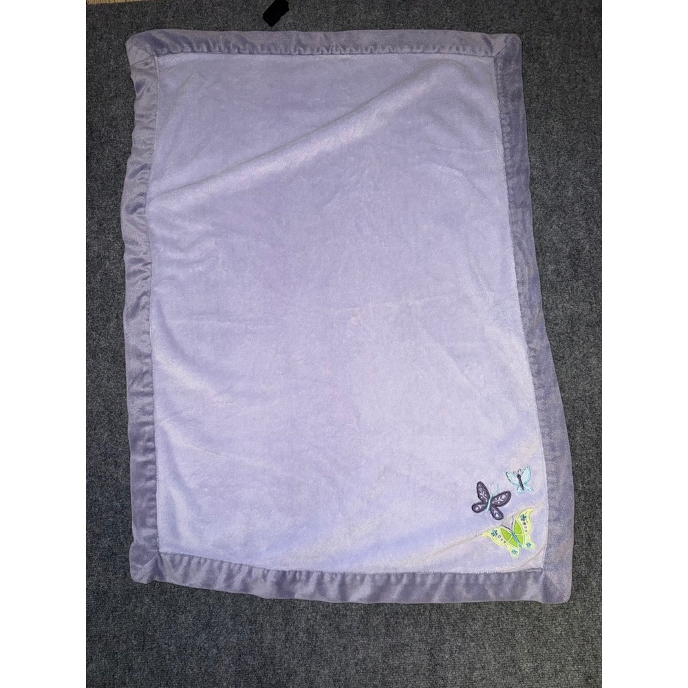 NoJo Lavender Purple Butterfly Plush Baby Blanket Fleece 30x40
